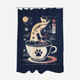 Coffee Night Japanese Cats-none polyester shower curtain-Logozaste