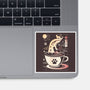 Coffee Night Japanese Cats-none glossy sticker-Logozaste