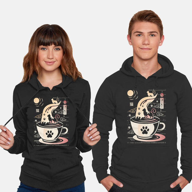 Coffee Night Japanese Cats-unisex pullover sweatshirt-Logozaste