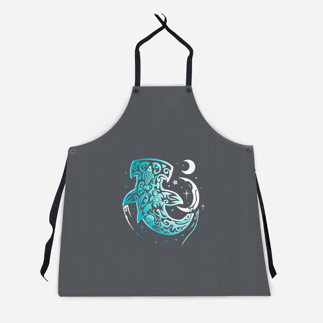 Moon Shark-unisex kitchen apron-Vallina84