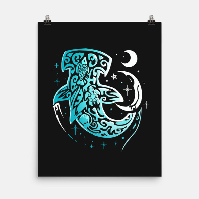 Moon Shark-none matte poster-Vallina84