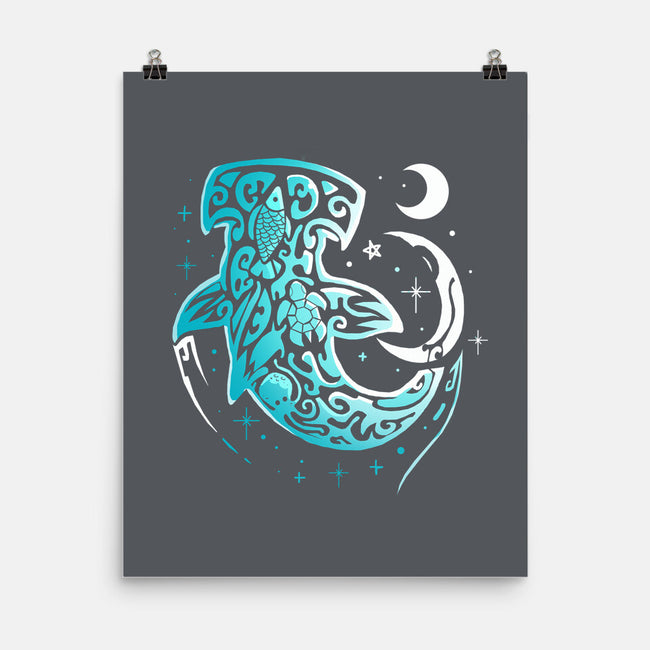 Moon Shark-none matte poster-Vallina84