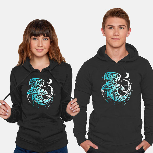 Moon Shark-unisex pullover sweatshirt-Vallina84