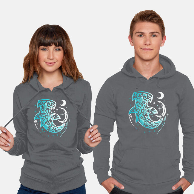 Moon Shark-unisex pullover sweatshirt-Vallina84