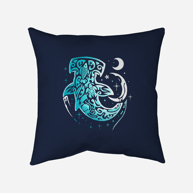 Moon Shark-none removable cover w insert throw pillow-Vallina84