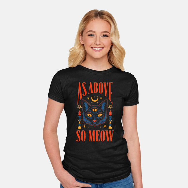 As Above So Meow-womens fitted tee-Thiago Correa