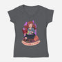 Fight Like A Witch-womens v-neck tee-Conjura Geek