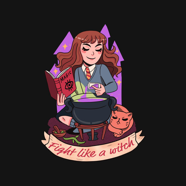 Fight Like A Witch-none stretched canvas-Conjura Geek