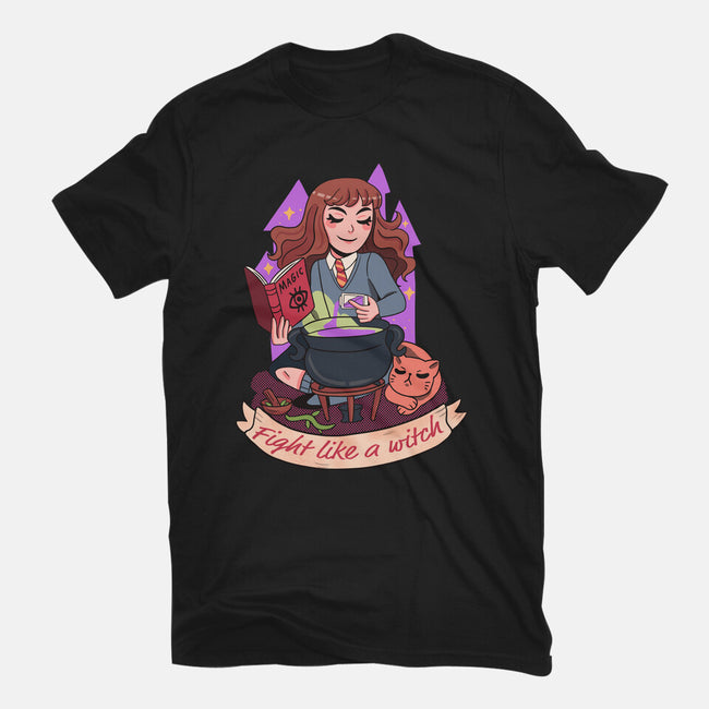 Fight Like A Witch-womens basic tee-Conjura Geek