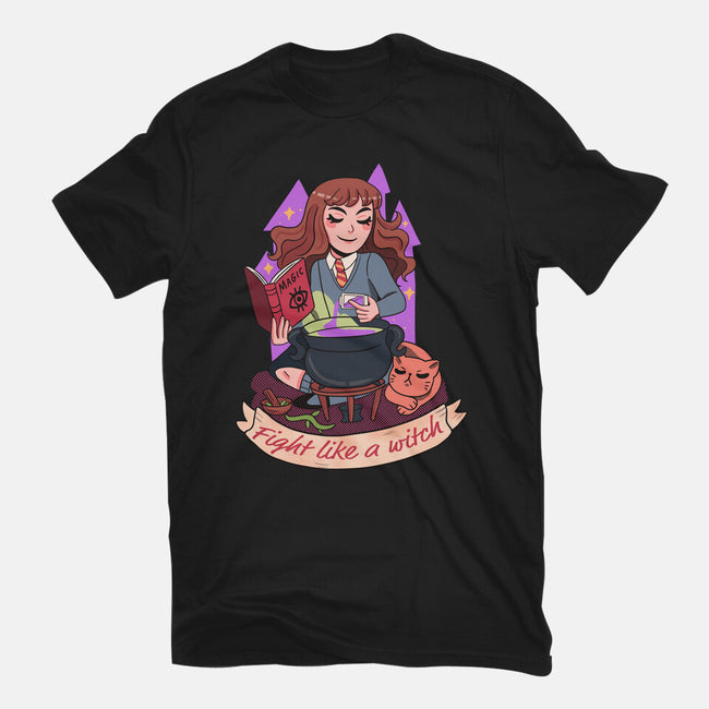 Fight Like A Witch-youth basic tee-Conjura Geek
