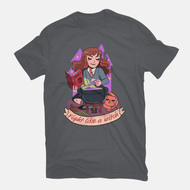 Fight Like A Witch-womens basic tee-Conjura Geek