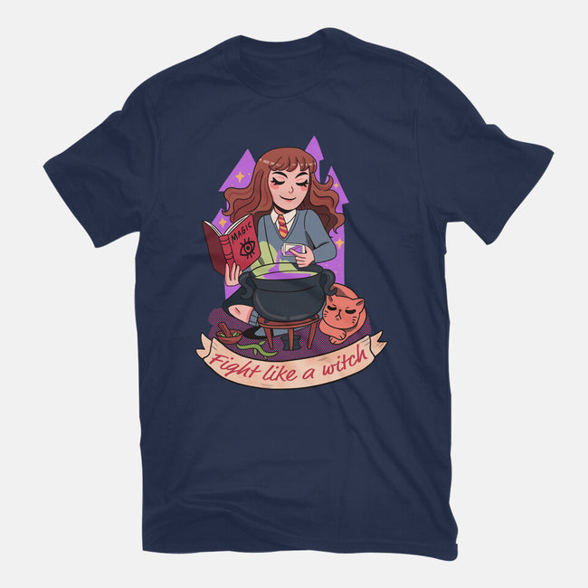 Fight Like A Witch-womens basic tee-Conjura Geek
