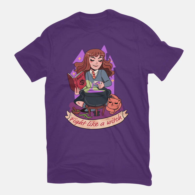 Fight Like A Witch-womens basic tee-Conjura Geek