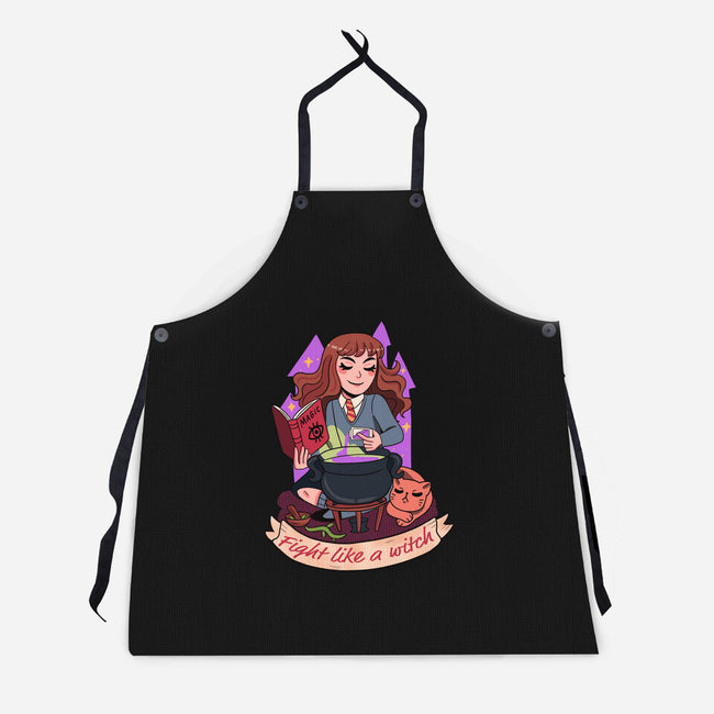 Fight Like A Witch-unisex kitchen apron-Conjura Geek