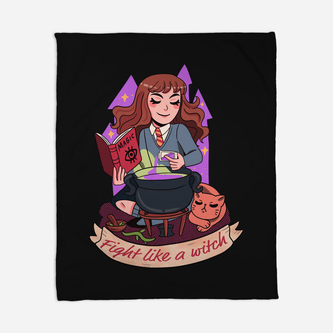 Fight Like A Witch-none fleece blanket-Conjura Geek