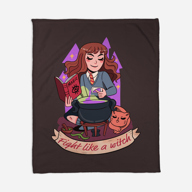 Fight Like A Witch-none fleece blanket-Conjura Geek