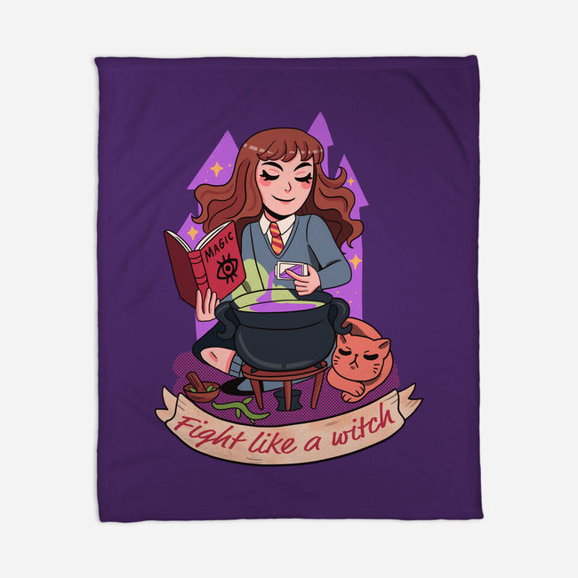 Fight Like A Witch-none fleece blanket-Conjura Geek