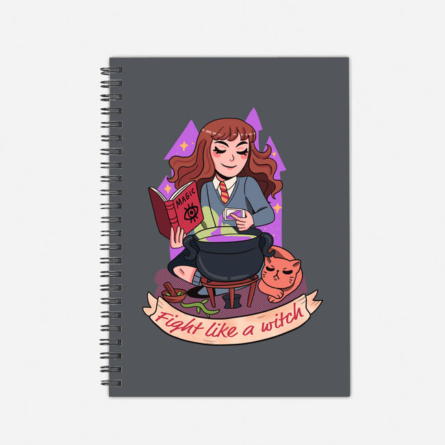 Fight Like A Witch-none dot grid notebook-Conjura Geek