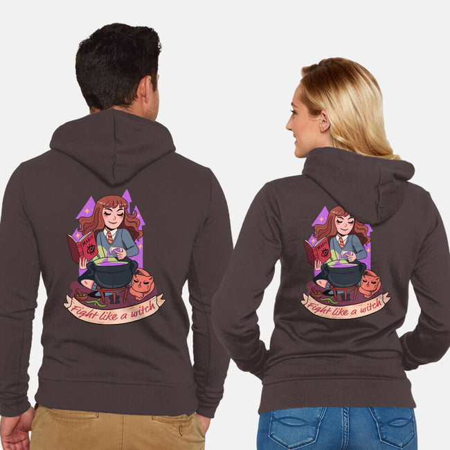 Fight Like A Witch-unisex zip-up sweatshirt-Conjura Geek