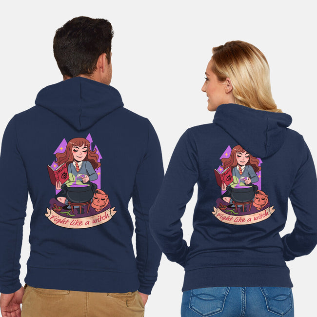 Fight Like A Witch-unisex zip-up sweatshirt-Conjura Geek