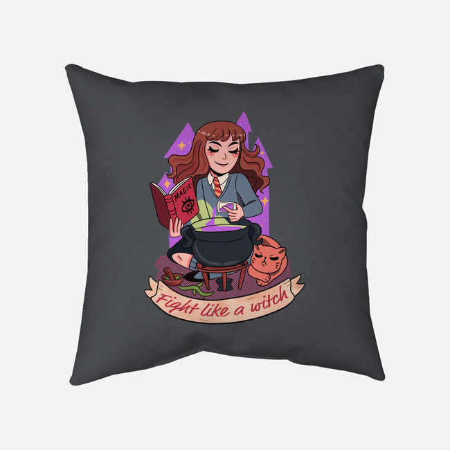 Fight Like A Witch-none removable cover w insert throw pillow-Conjura Geek