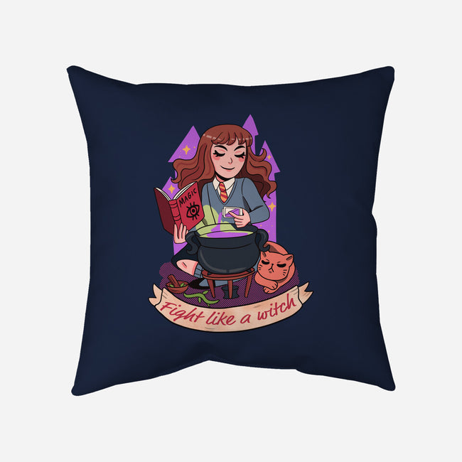 Fight Like A Witch-none removable cover w insert throw pillow-Conjura Geek