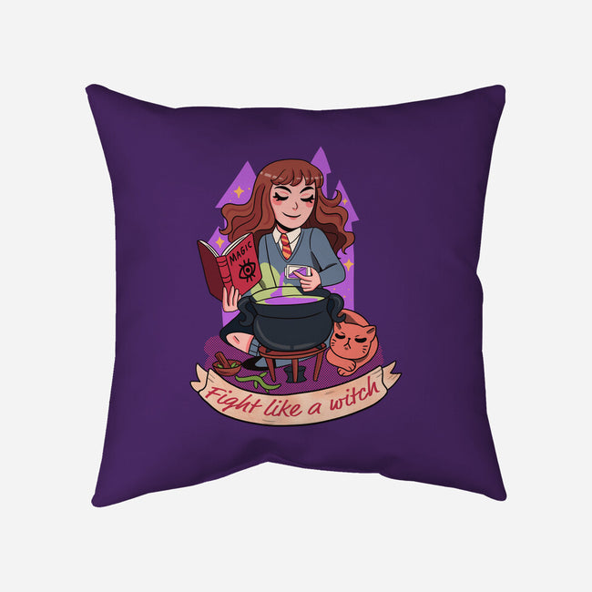 Fight Like A Witch-none removable cover w insert throw pillow-Conjura Geek