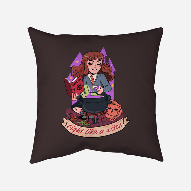 Fight Like A Witch-none removable cover throw pillow-Conjura Geek