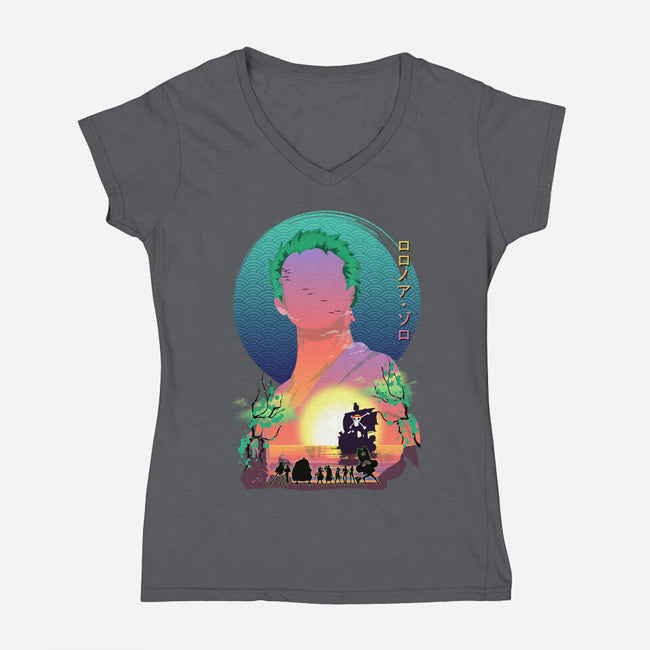 The Pirate Hunter-womens v-neck tee-Bibo