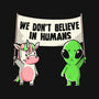 We Don't Believe In Humans-womens racerback tank-eduely