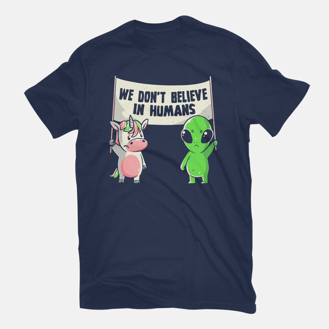 We Don't Believe In Humans-womens basic tee-eduely