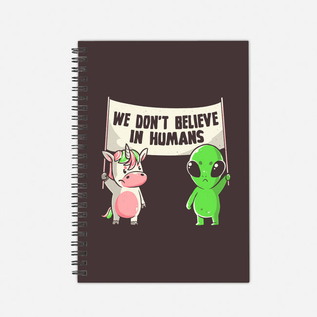 We Don't Believe In Humans-none dot grid notebook-eduely