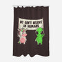 We Don't Believe In Humans-none polyester shower curtain-eduely