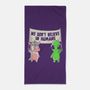 We Don't Believe In Humans-none beach towel-eduely