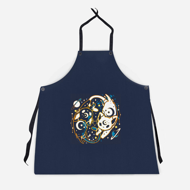 Kitten Moon Stars-unisex kitchen apron-Vallina84
