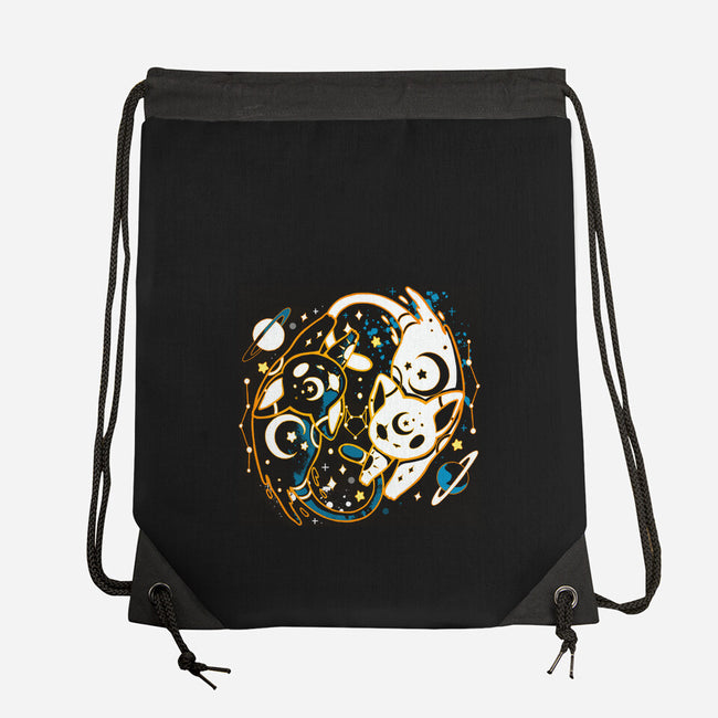 Kitten Moon Stars-none drawstring bag-Vallina84