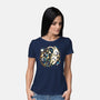 Kitten Moon Stars-womens basic tee-Vallina84