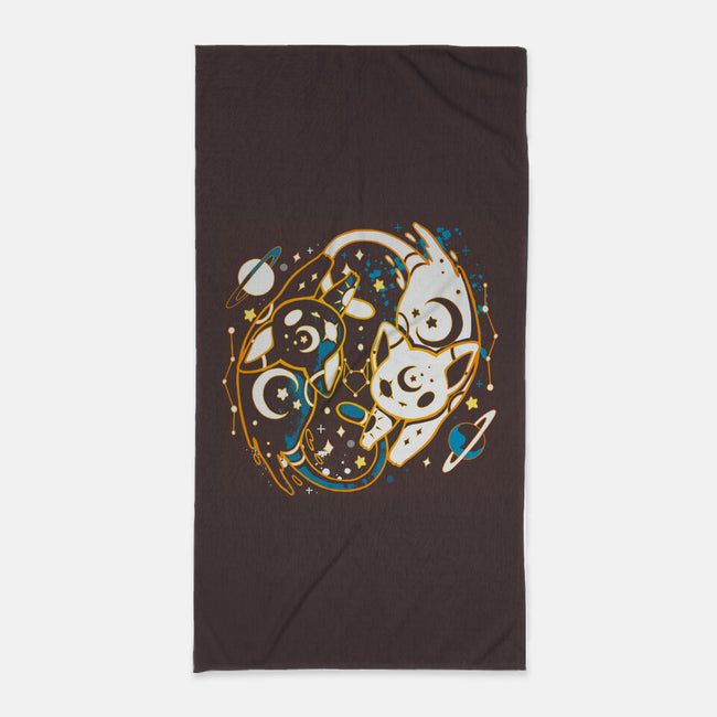 Kitten Moon Stars-none beach towel-Vallina84