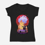 Straw Hat-womens v-neck tee-Bibo