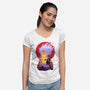Straw Hat-womens v-neck tee-Bibo