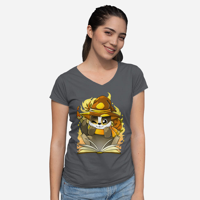Wizard Puff-womens v-neck tee-Vallina84