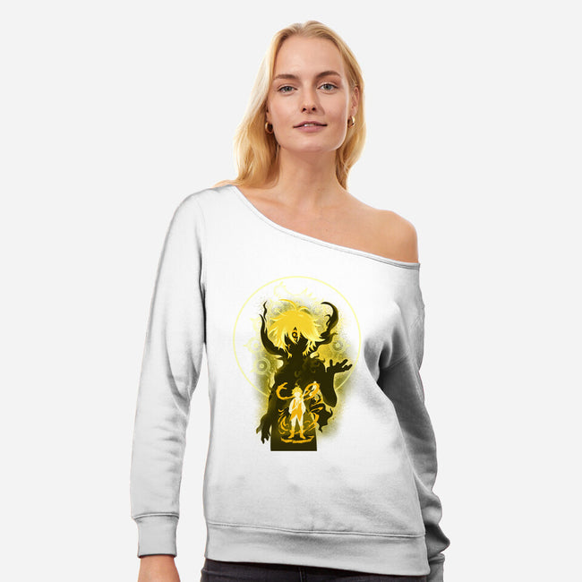 The Dragon's Sin Of Wrath-womens off shoulder sweatshirt-hypertwenty