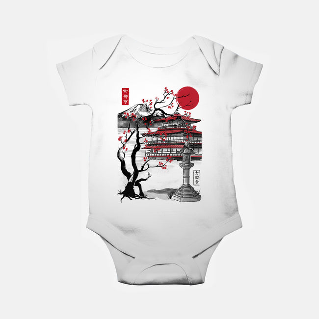 Temple Of The Golden Pavilion-baby basic onesie-DrMonekers