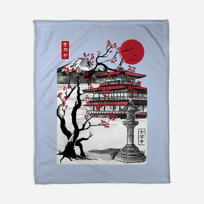 Temple Of The Golden Pavilion-none fleece blanket-DrMonekers