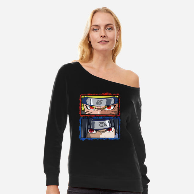 The Ninja Way-womens off shoulder sweatshirt-nickzzarto