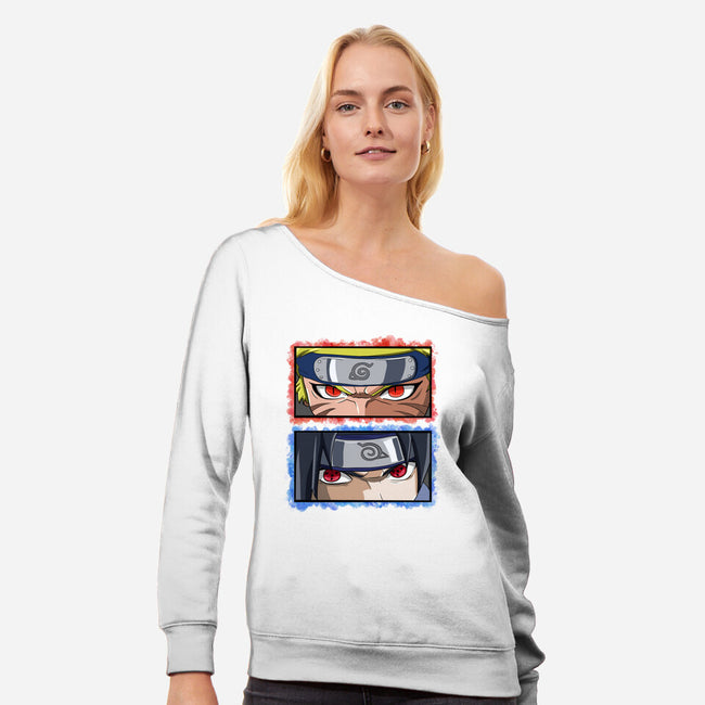 The Ninja Way-womens off shoulder sweatshirt-nickzzarto