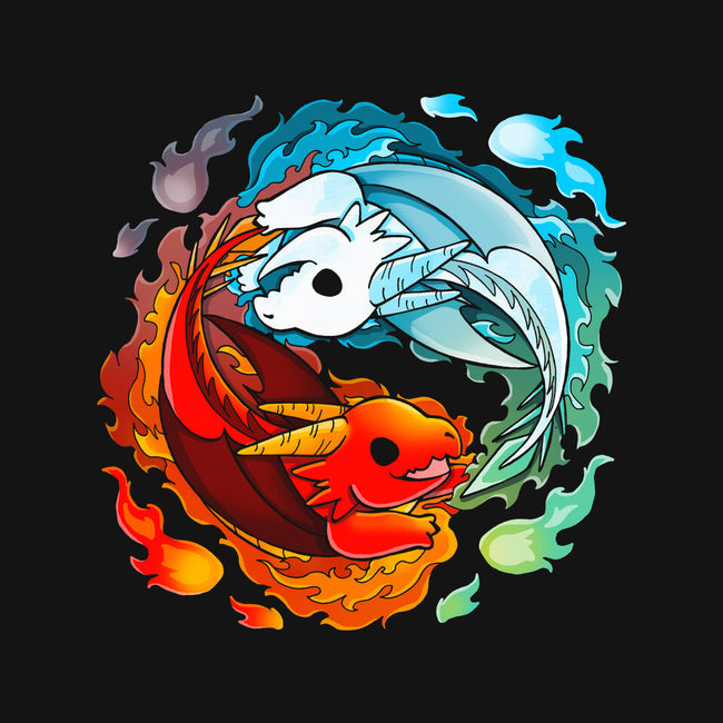 Yin Yang Fire Water Dragons-none stretched canvas-Vallina84