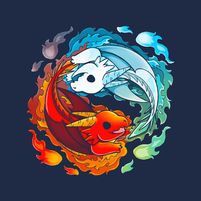 Yin Yang Fire Water Dragons-none stretched canvas-Vallina84