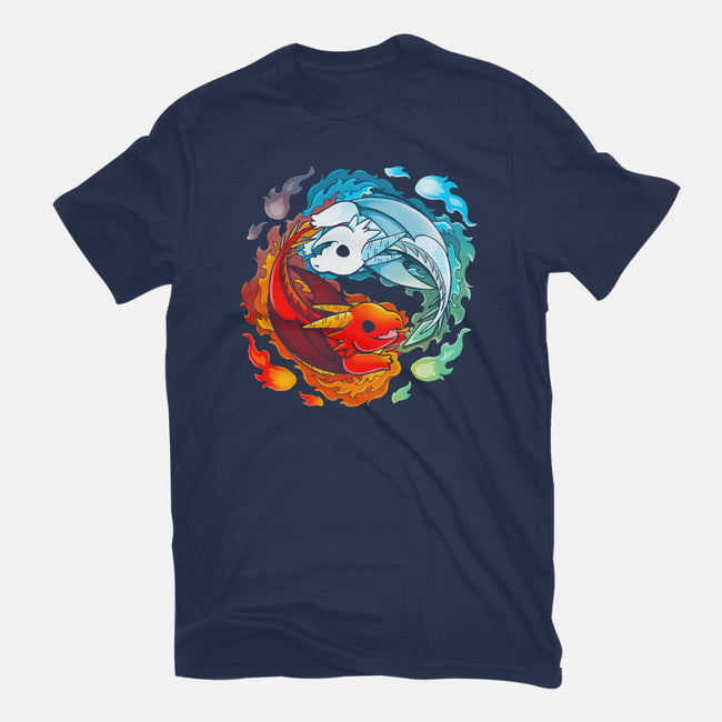 Yin Yang Fire Water Dragons-womens basic tee-Vallina84