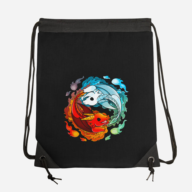 Yin Yang Fire Water Dragons-none drawstring bag-Vallina84